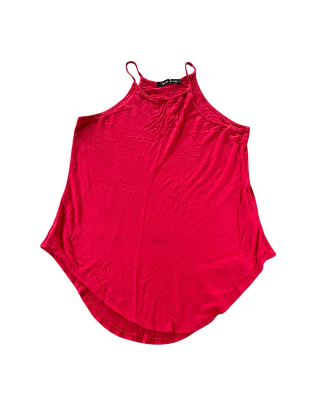 Hippie Chic Red Sleeveless Crew Neck Tank Top Women's Size Medium*